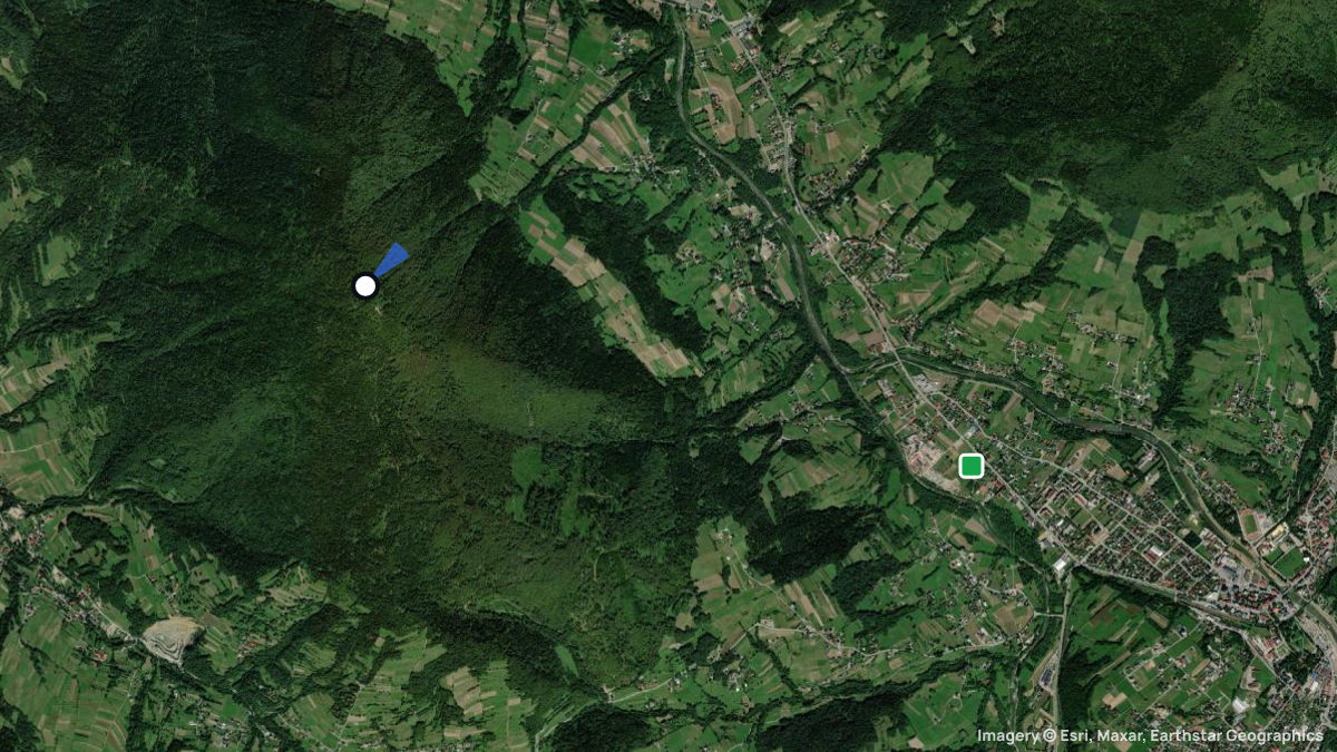 Satellite map of Szczebel with its launches and landings