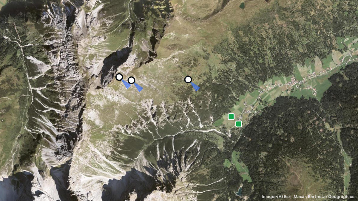 Satellite map of Muttenkopf with its launches and landings