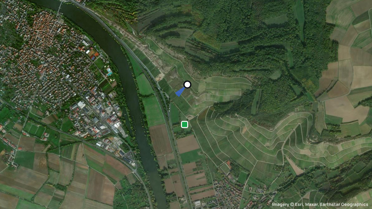 Satellitenkarte von Tiertalberg mit Start- und Landeplätzen
