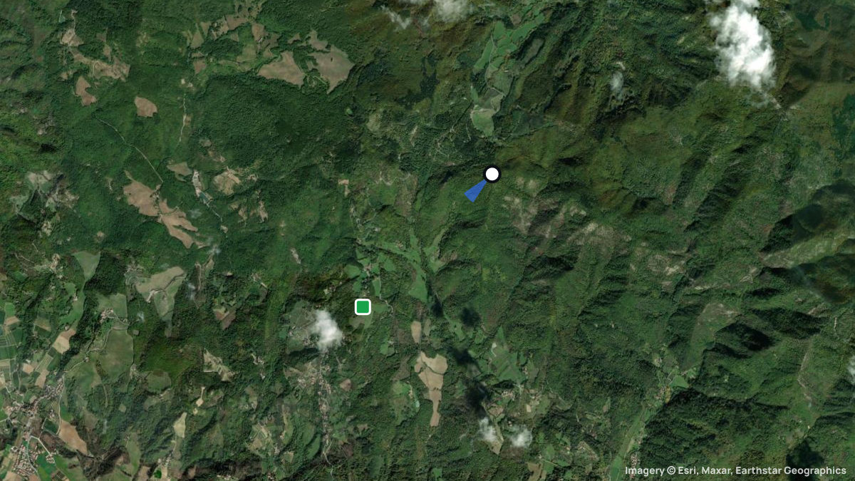 Satellitenkarte von Monte Altuzzo mit Start- und Landeplätzen