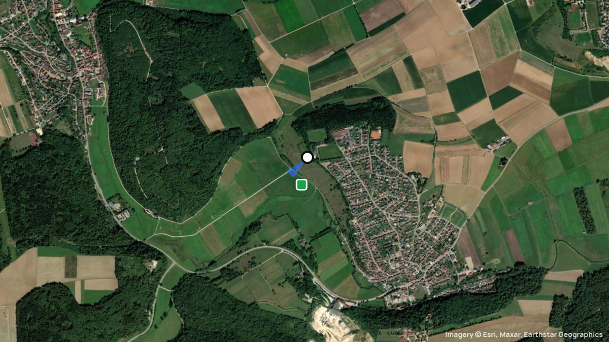 Satellitenkarte von Stettberg mit Start- und Landeplätzen