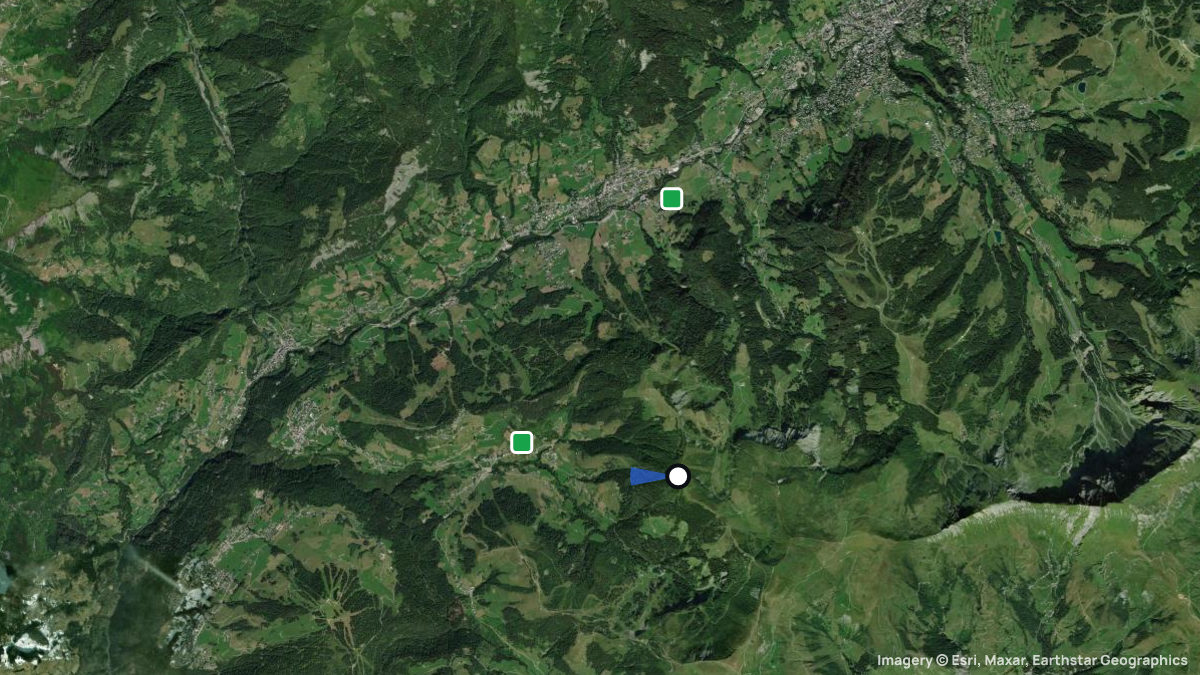 Satellite map of Ban Rouge with its launches and landings