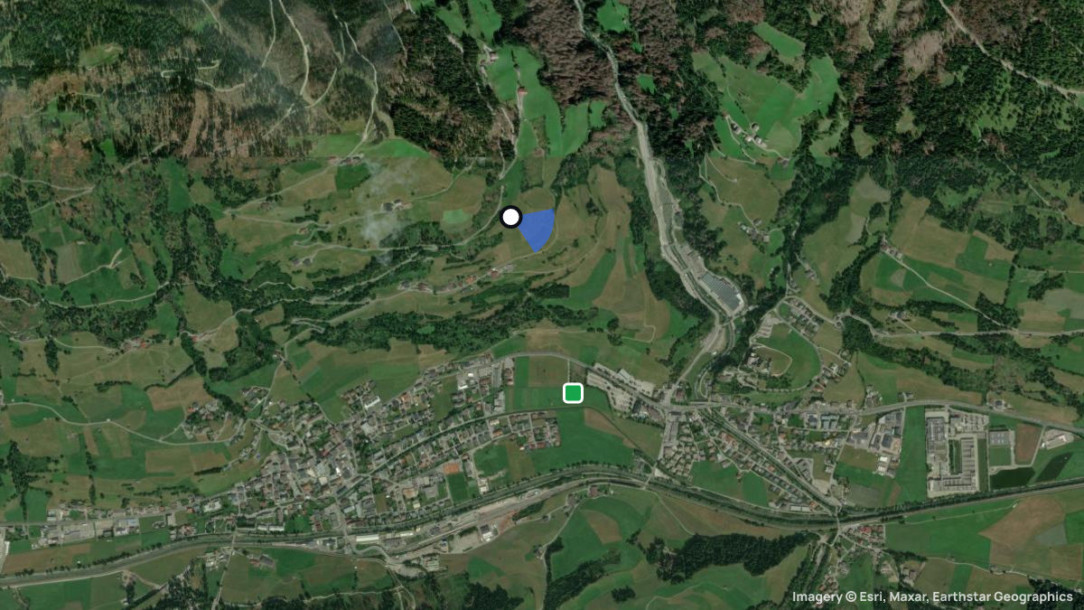 Satellite map of Petersberg with its launches and landings
