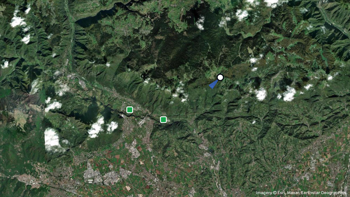 Satellitenkarte von Monte Corno mit Start- und Landeplätzen