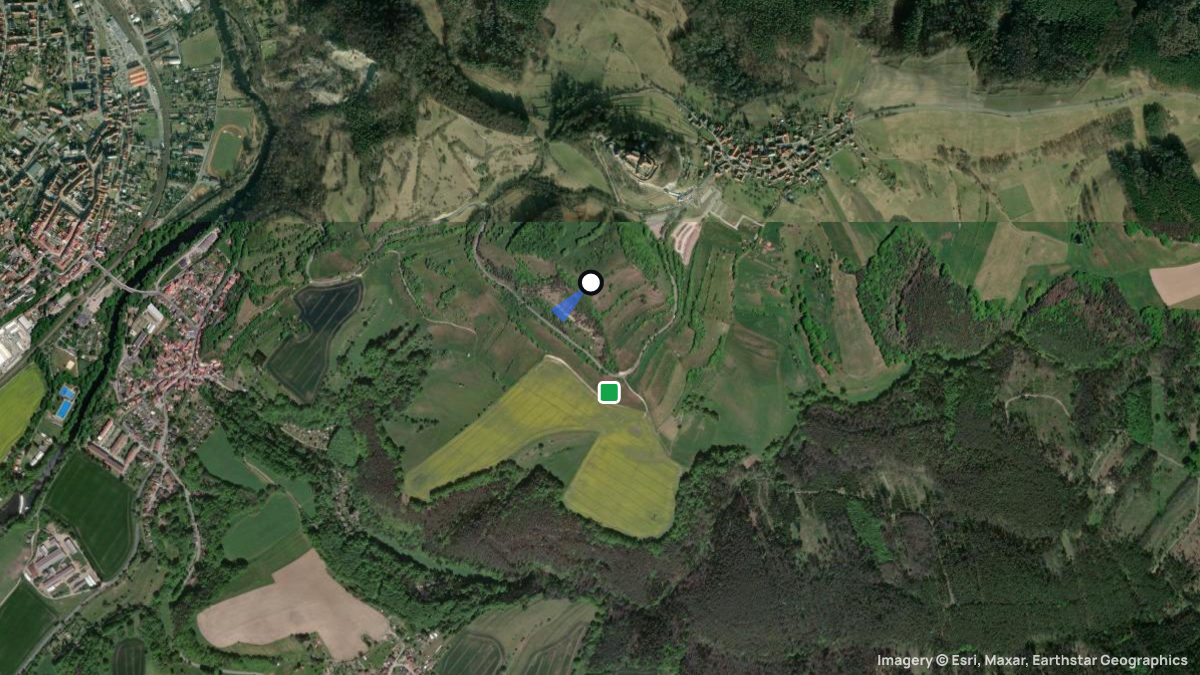 Satellite map of Leuchtenburg with its launches and landings