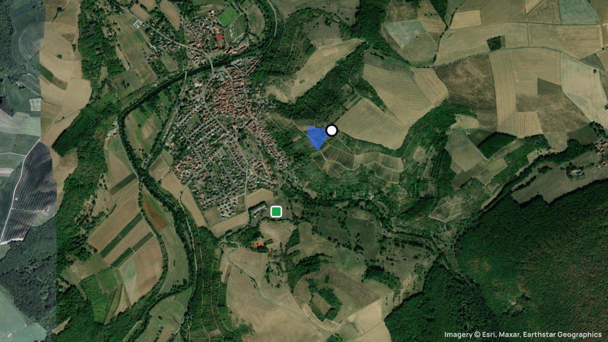 Satellite map of Langer Berg with its launches and landings