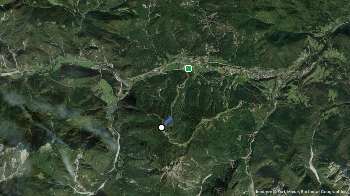 Satellitenkarte von Monte Lussari mit Start- und Landeplätzen