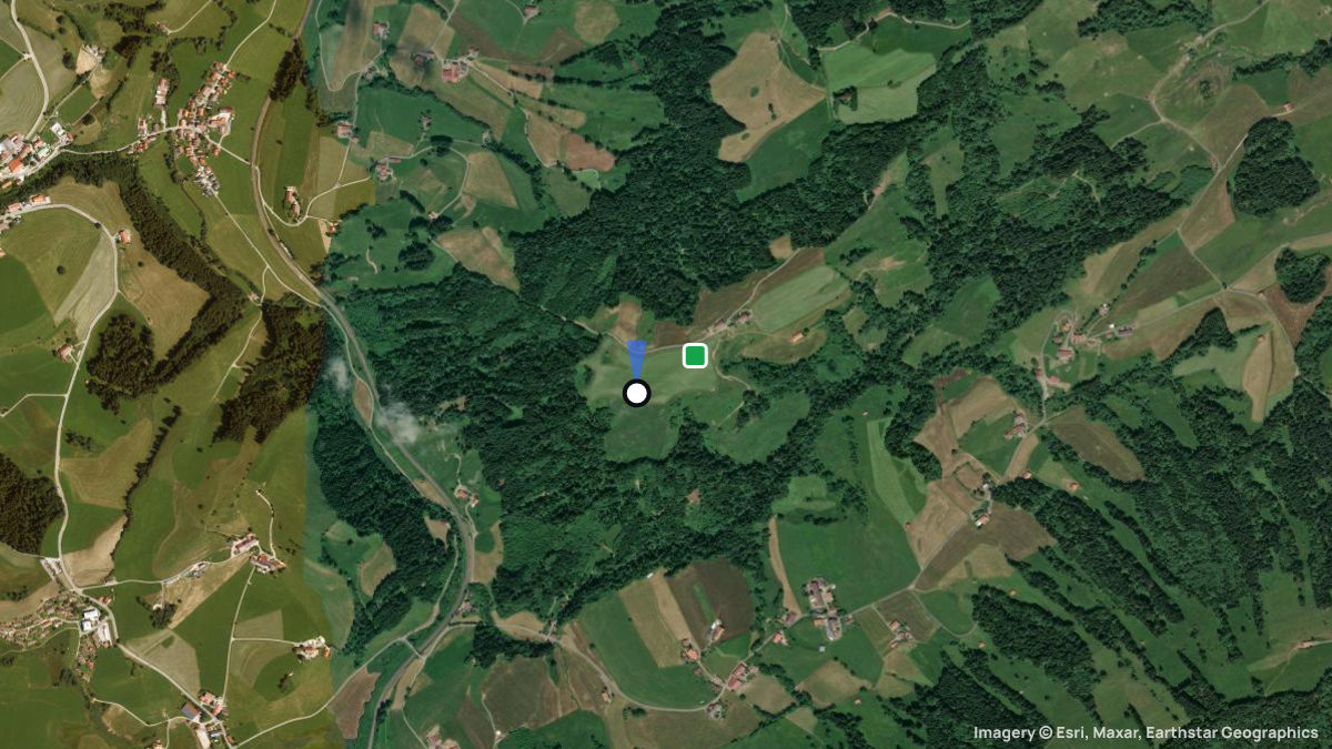 Satellitenkarte von Schwanden mit Start- und Landeplätzen