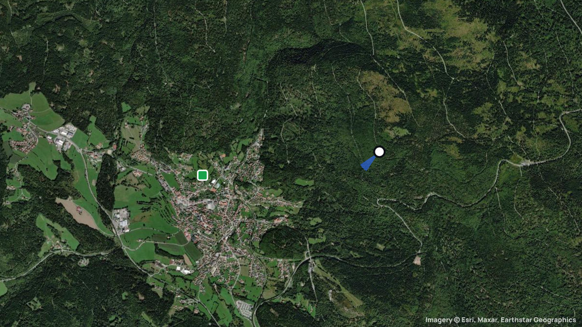 Satellite map of Hochzellberg with its launches and landings