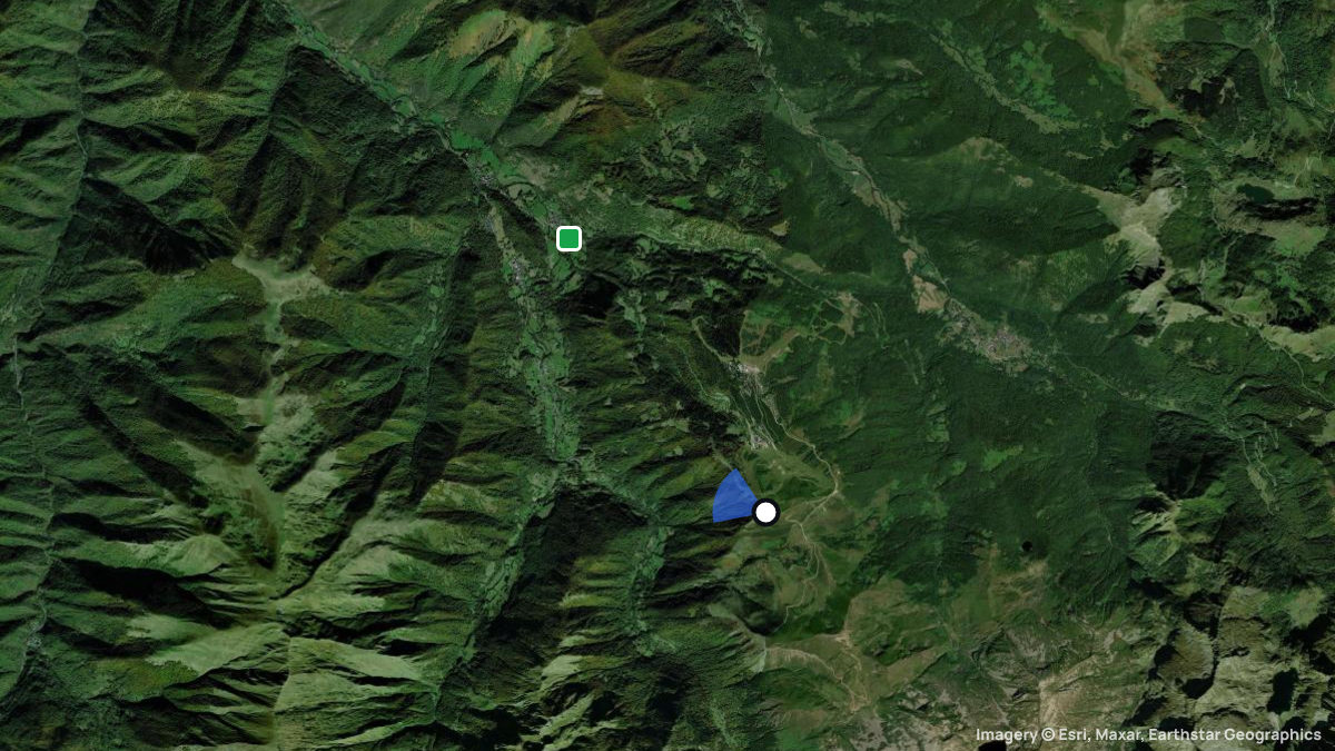 Satellite map of Pic de Arrech with its launches and landings
