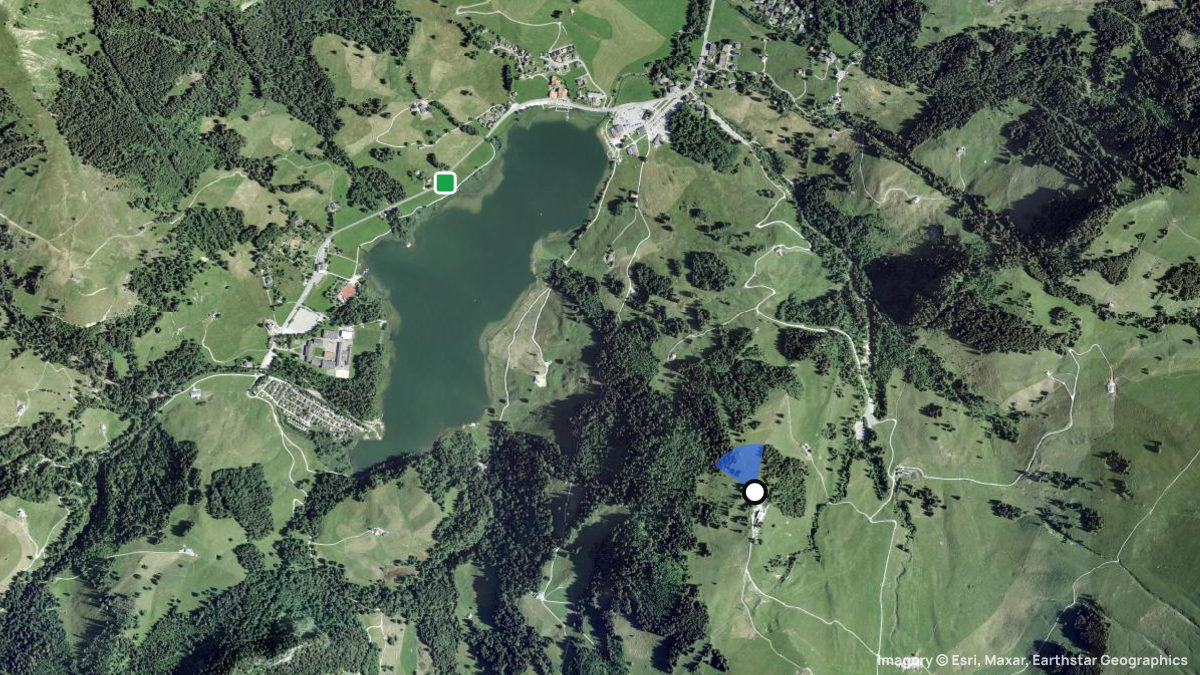 Satellite map of Riggisalp with its launches and landings