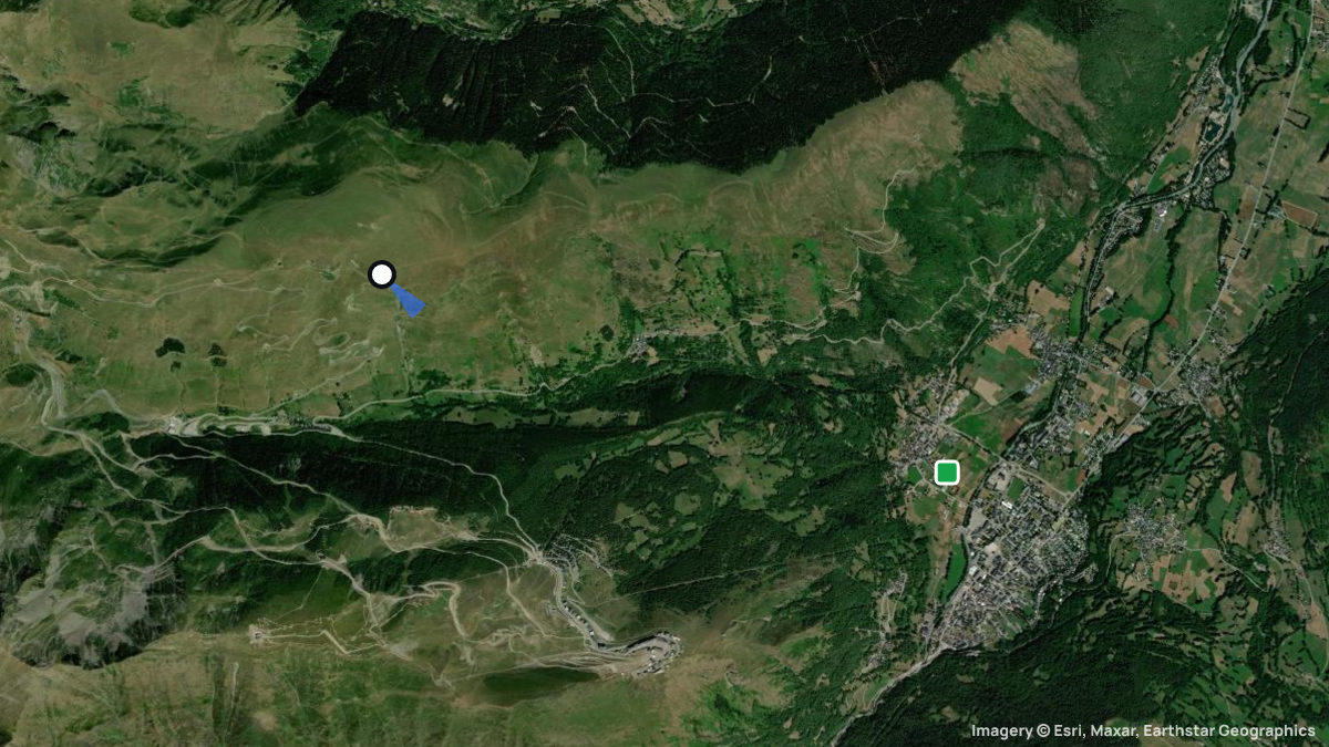 Satellite map of Le Serre with its launches and landings