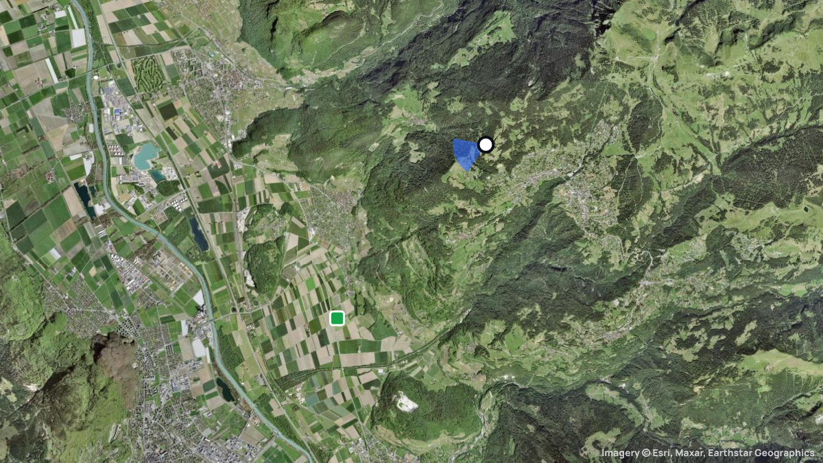 Satellitenkarte von La Truche mit Start- und Landeplätzen