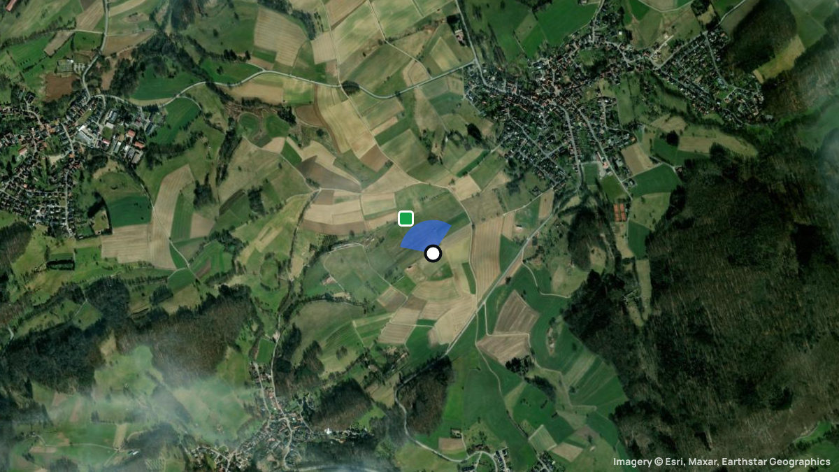 Satellite map of Beedenkirchen with its launches and landings