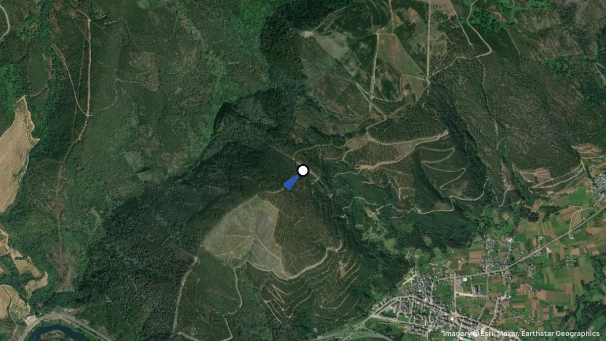Satellitenkarte von Quiroga mit Start- und Landeplätzen