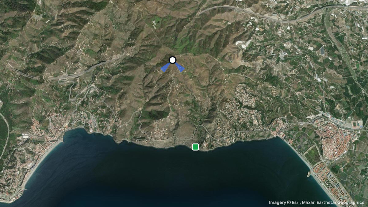 Satellite map of Alfamar with its launches and landings