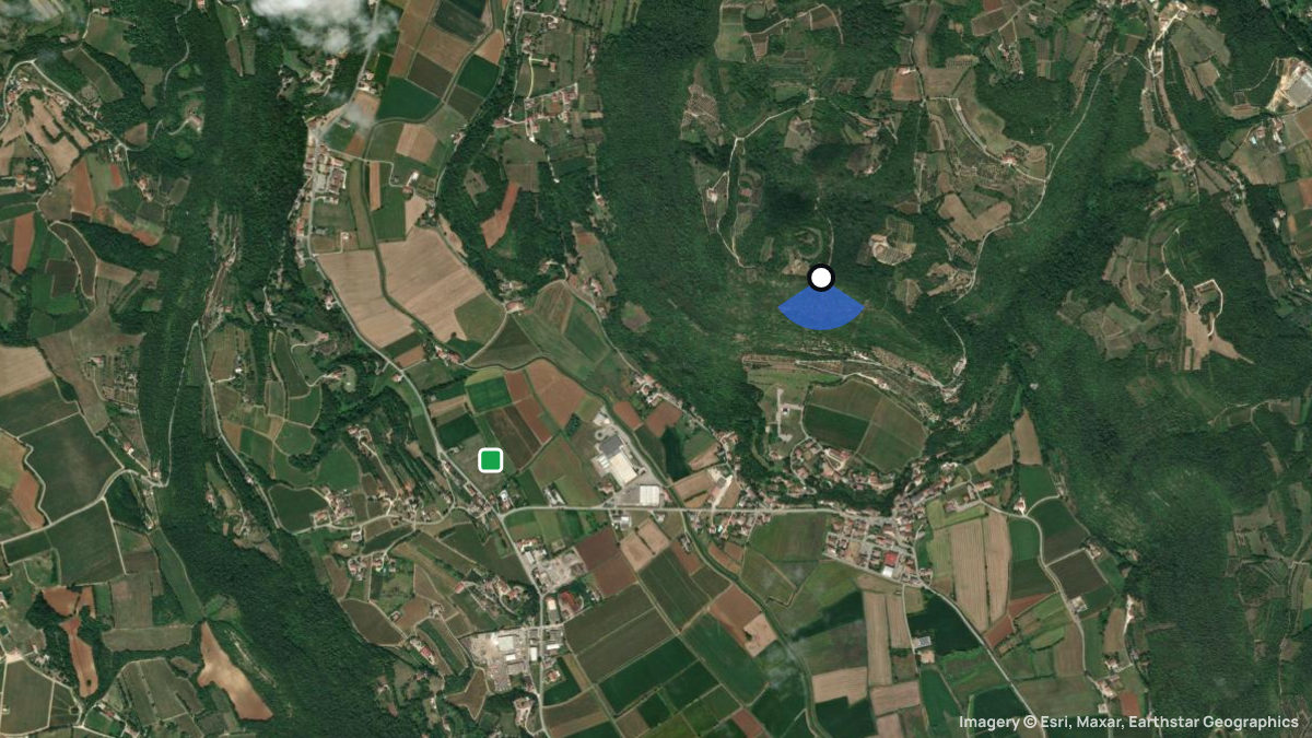 Satellitenkarte von Colli Berici mit Start- und Landeplätzen
