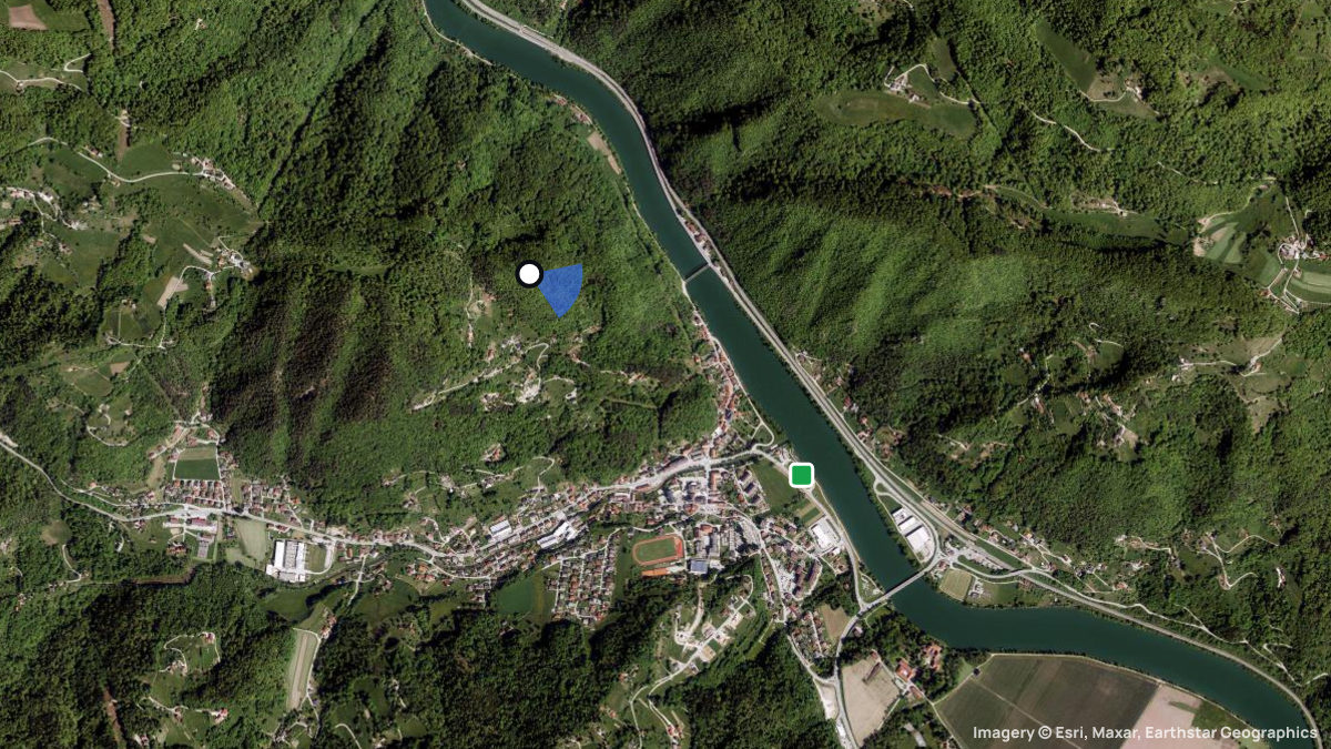 Satellite map of Radece with its launches and landings