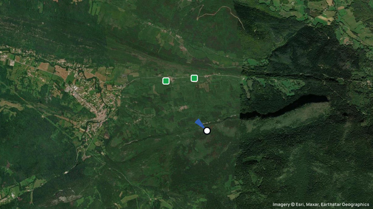 Satellite map of Belesta with its launches and landings