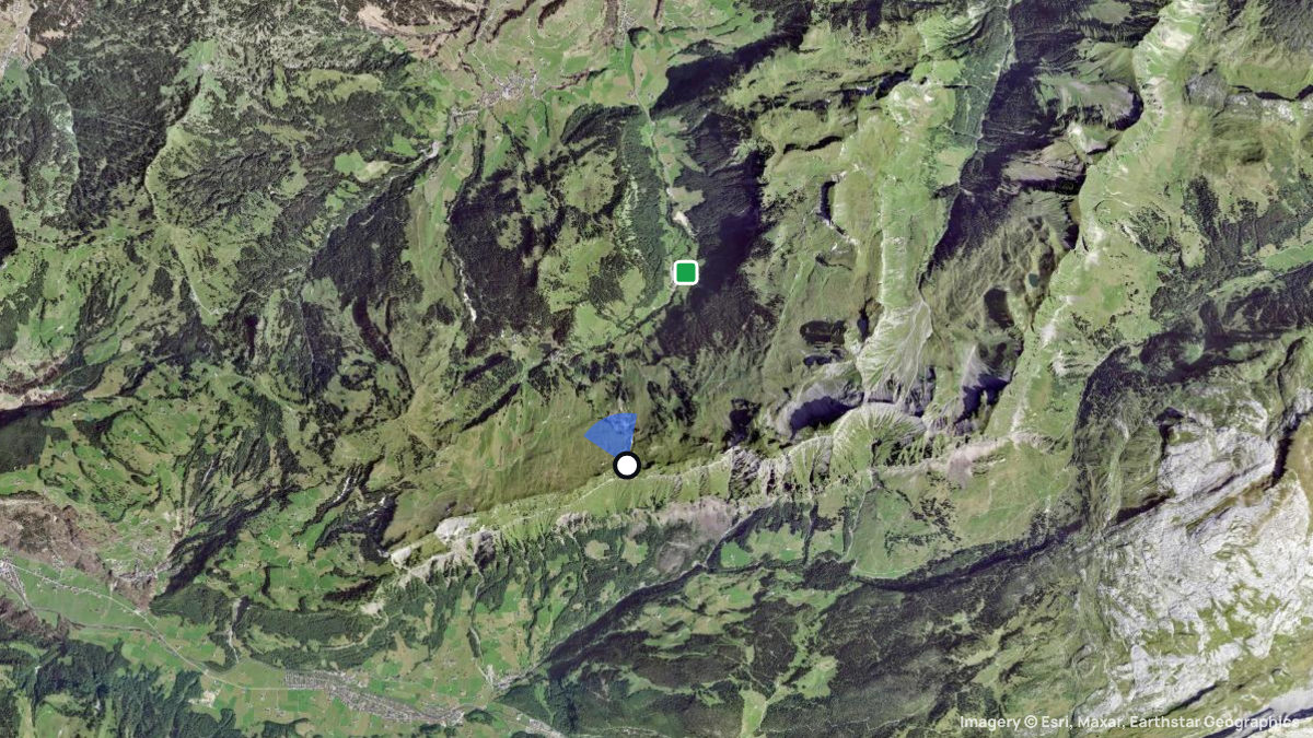 Satellite map of Hoch-Ybrig with its launches and landings