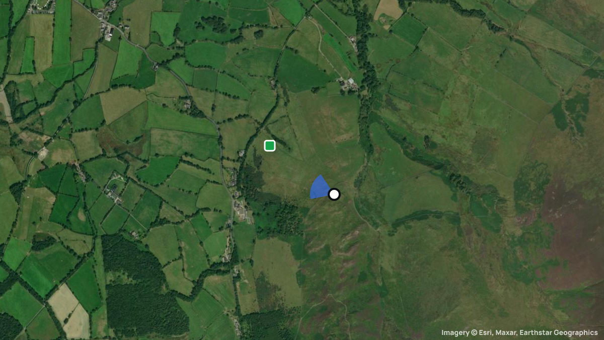 Satellite map of Ullock Pike with its launches and landings