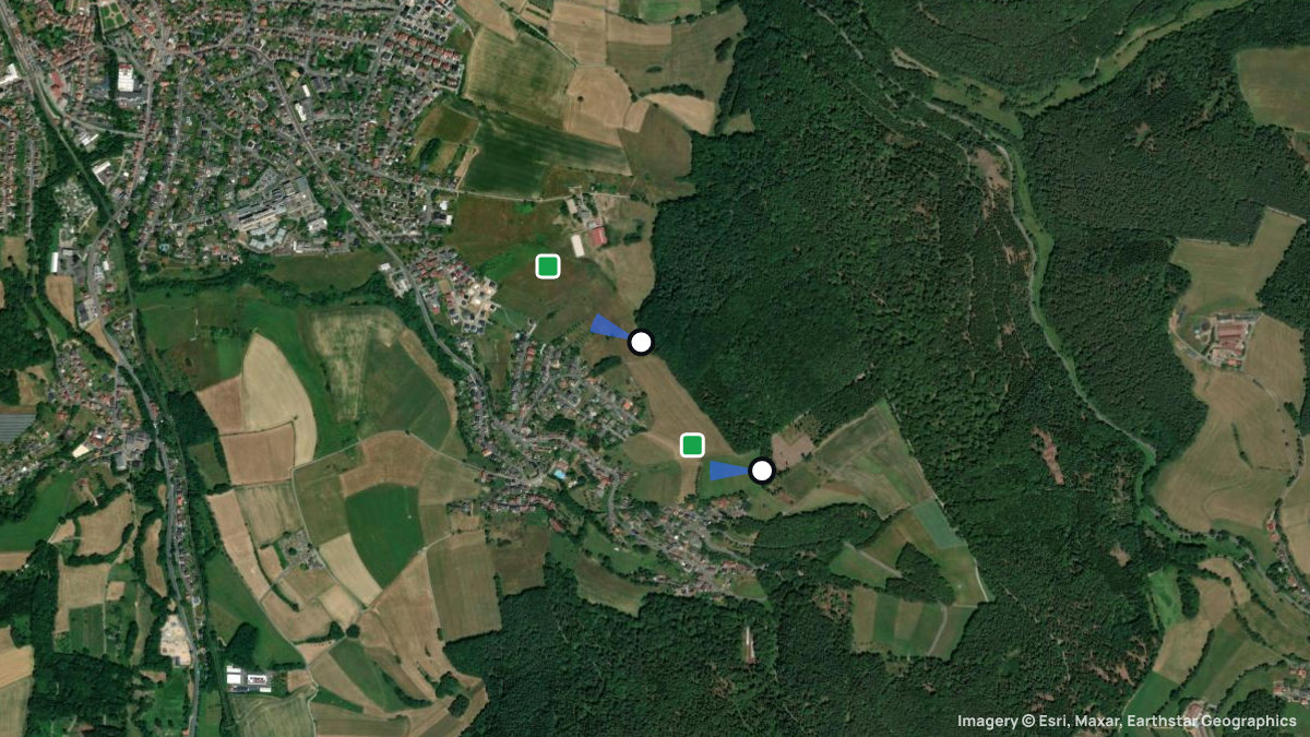 Satellite map of Erbach with its launches and landings