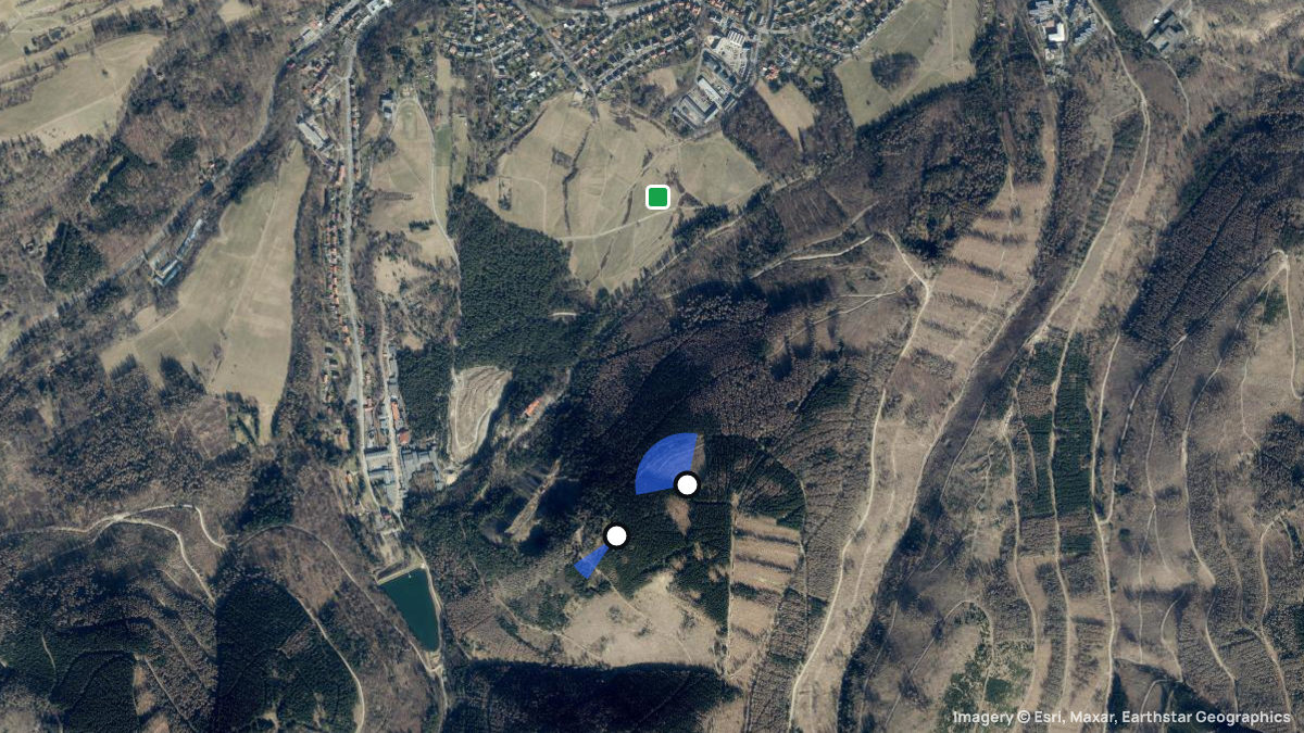 Satellitenkarte von Rammelsberg mit Start- und Landeplätzen