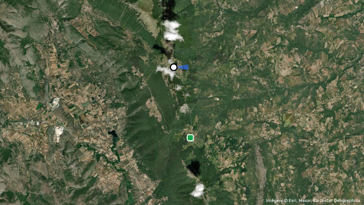 Satellite map of Cannatina with its launches and landings