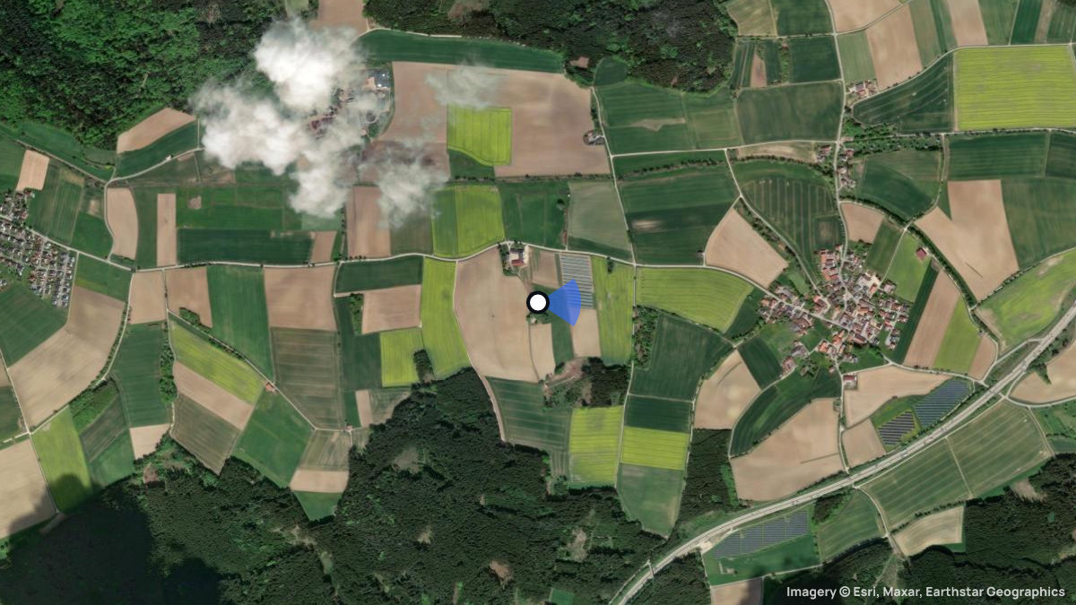 Satellitenkarte von Voxbrunn mit Start- und Landeplätzen