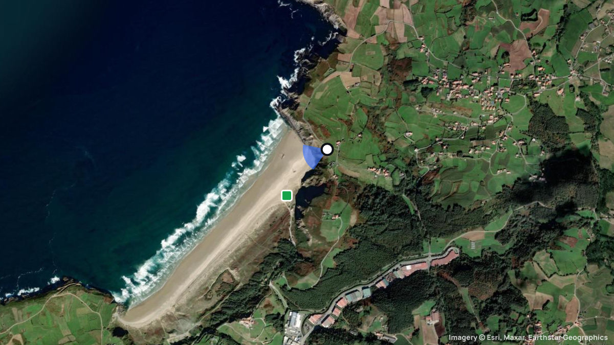 Satellite map of Monteril with its launches and landings