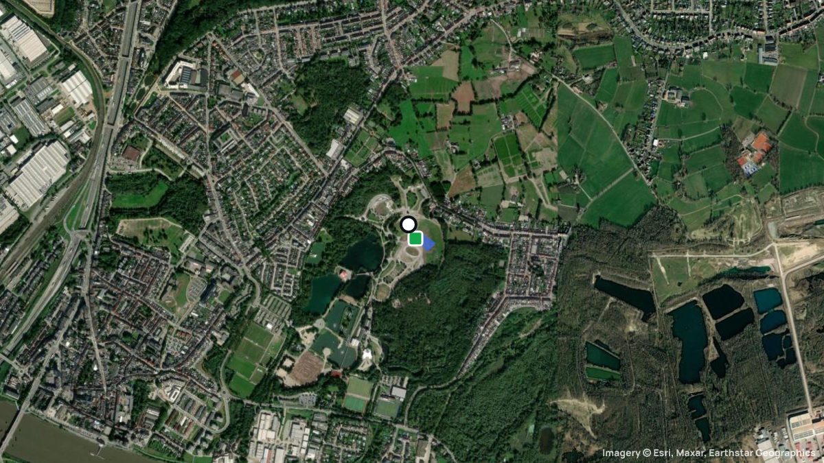 Satellite map of Boom with its launches and landings