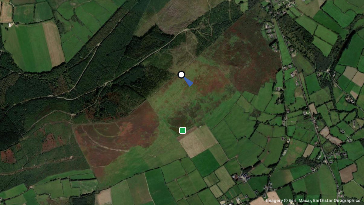 Satellite map of Annagh Hill with its launches and landings