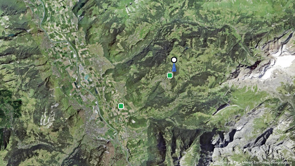 Satellitenkarte von Roc Orsay mit Start- und Landeplätzen