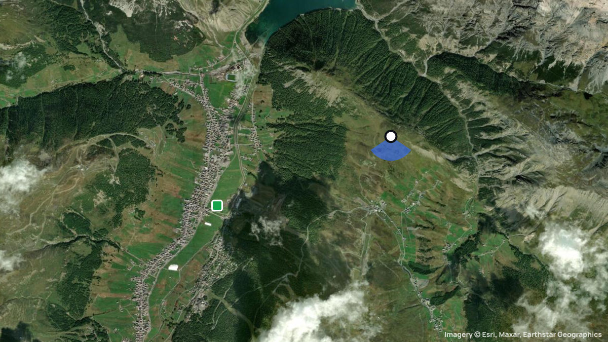 Satellitenkarte von Monte Crapene mit Start- und Landeplätzen
