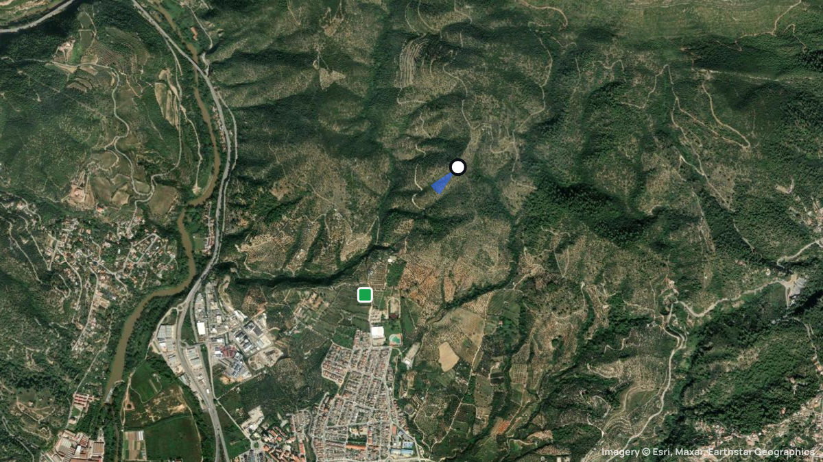 Satellite map of Olesa de Montserrat with its launches and landings