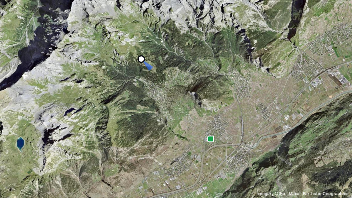 Satellite map of La Loutze with its launches and landings