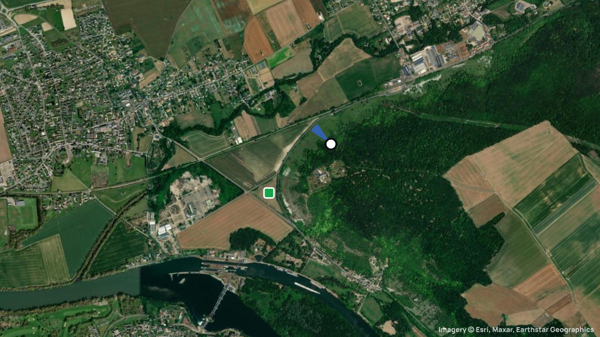 Satellitenkarte von Banc des Deux Amants mit Start- und Landeplätzen