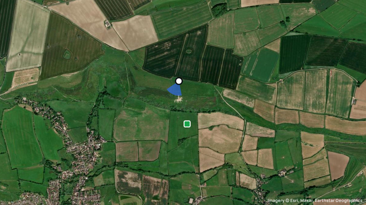 Satellite map of White Horse with its launches and landings