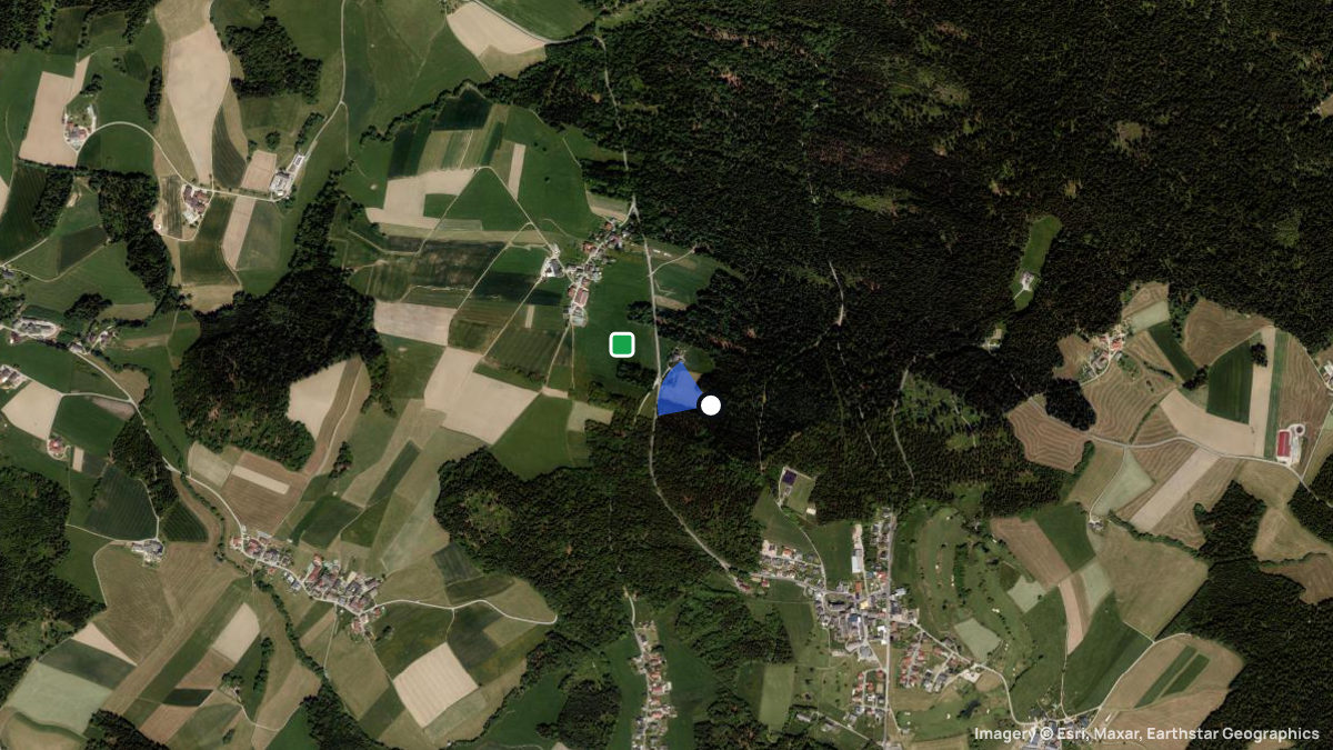 Satellitenkarte von Pfarrkirchen mit Start- und Landeplätzen