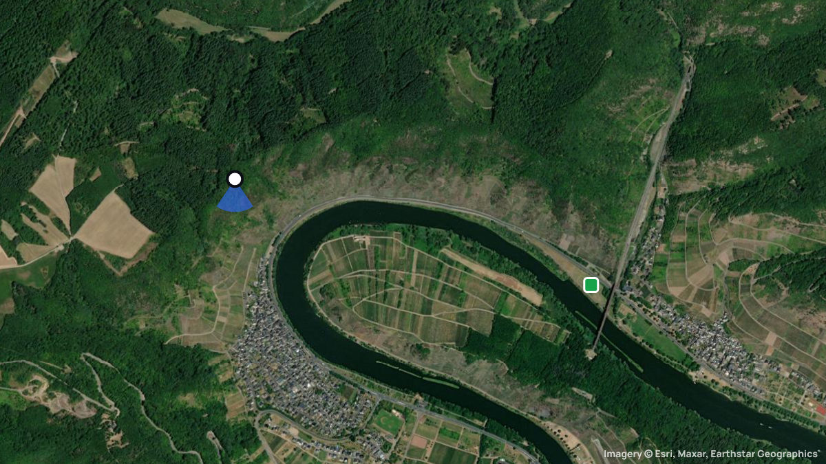 Satellite map of Bremm with its launches and landings