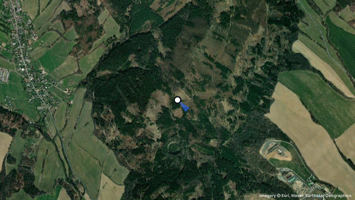 Satellite map of Mestske Skaly with its launches and landings