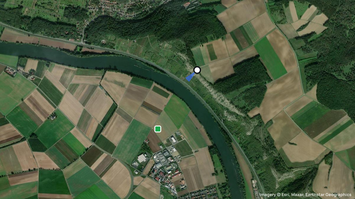 Satellite map of Grainberg with its launches and landings