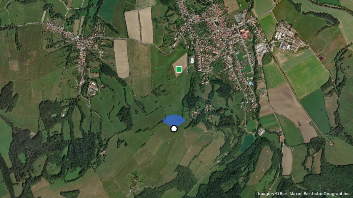 Satellite map of Stitna nad Vlari with its launches and landings