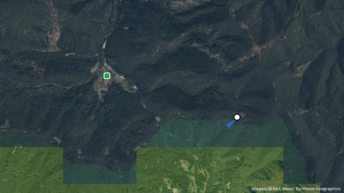 Satellite map of Roztoki with its launches and landings