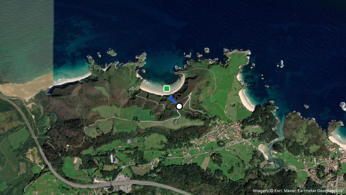 Satellite map of Torimba with its launches and landings