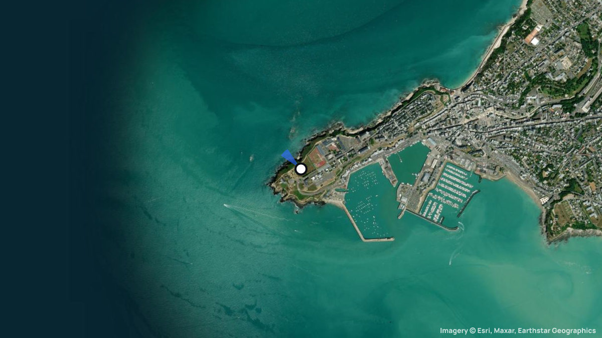Satellitenkarte von Granville mit Start- und Landeplätzen