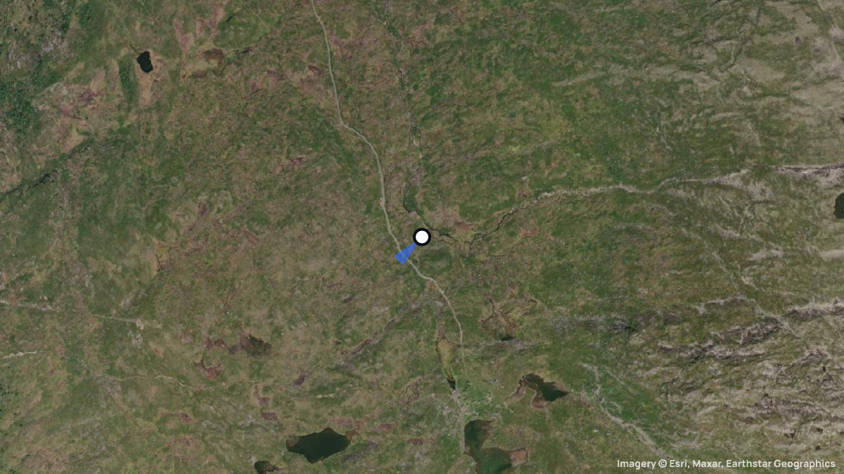 Satellite map of Utvikfjellet with its launches and landings