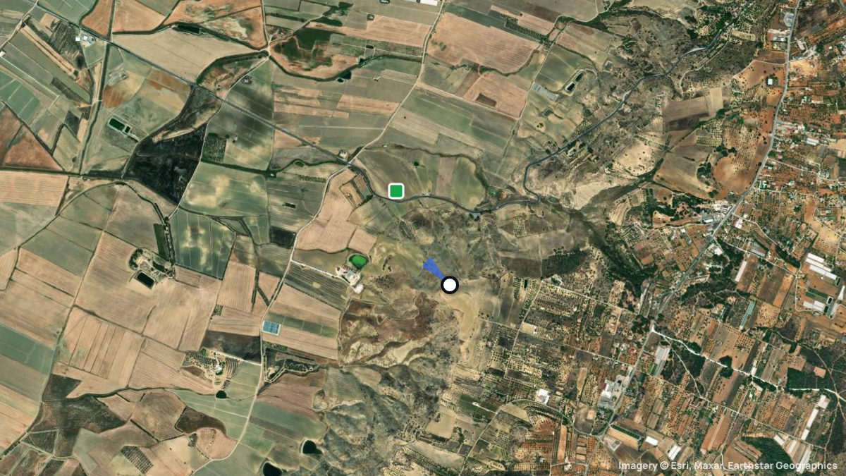 Satellite map of Niscemi 1 with its launches and landings