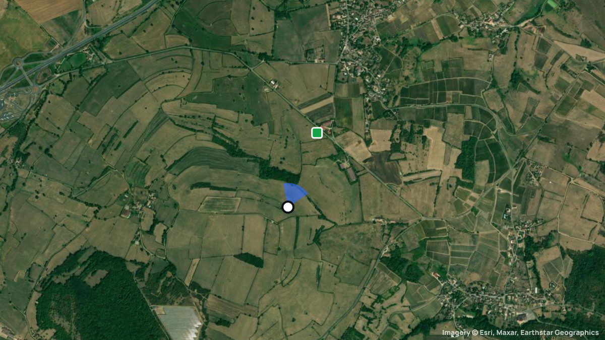 Satellite map of Moroges with its launches and landings