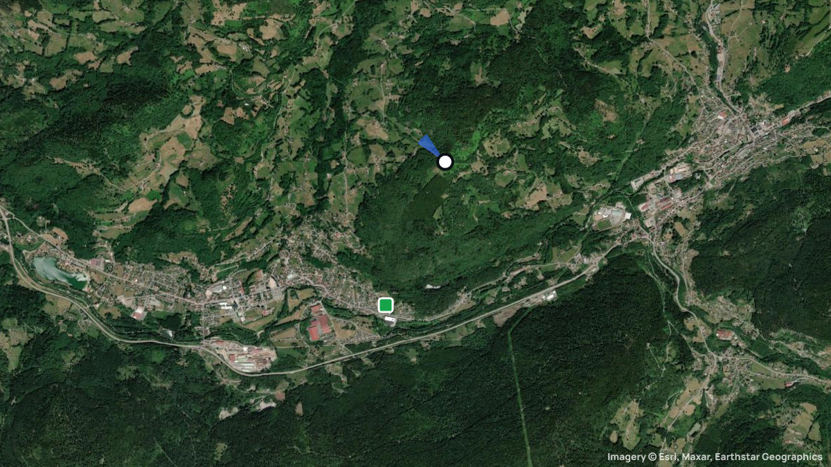 Satellite map of Haut de Comte with its launches and landings
